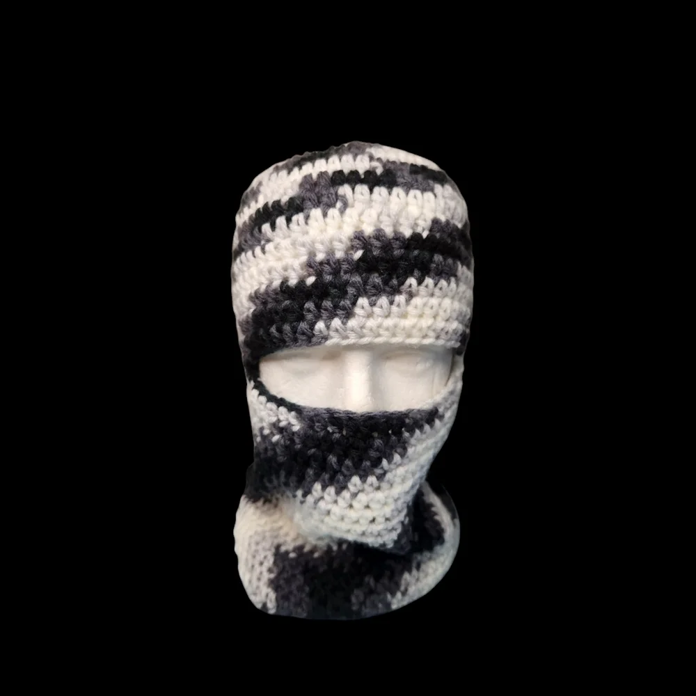 Black/White Skimask Winter Hat